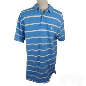 Vintage Ralph Lauren Polo Blue Label Large Blue & White Striped *MINOR WEAR*